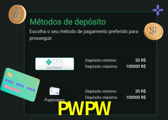 O cassino PWPW oferece uma grande variedade de métodos de pagamento